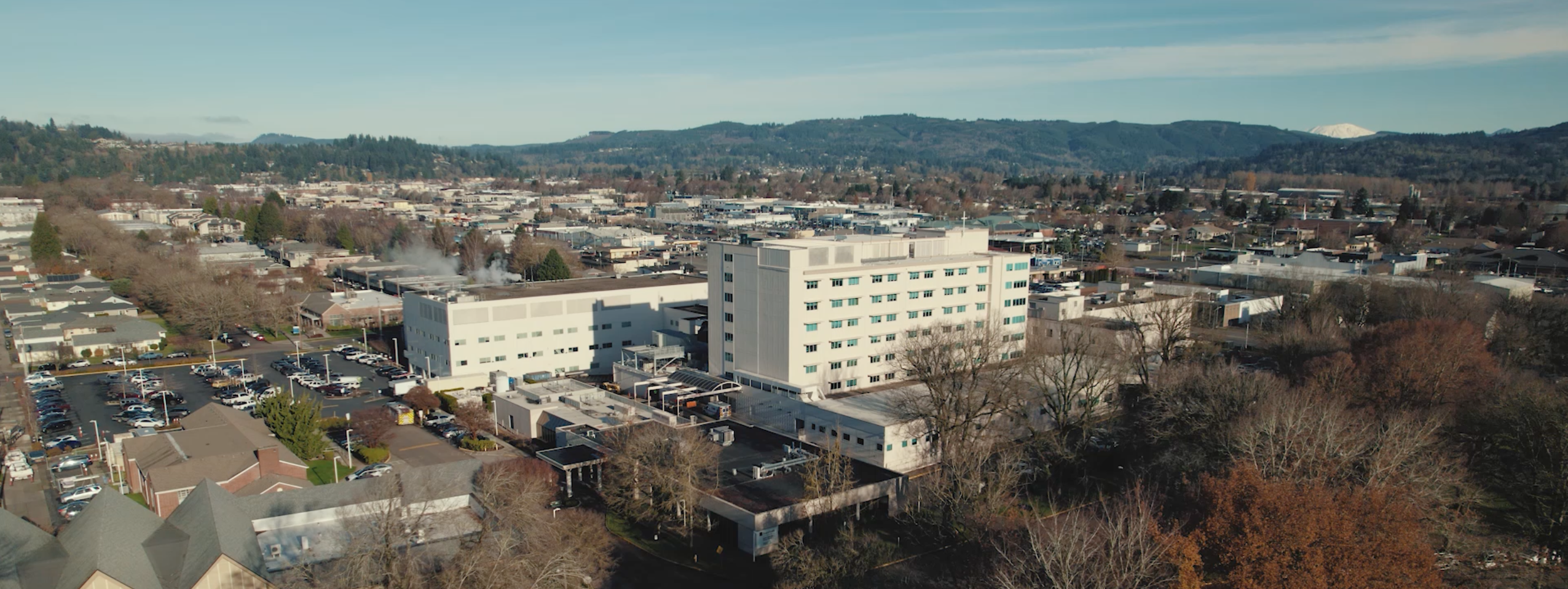 PeaceHealth St. John Medical Center campus and surrounding community