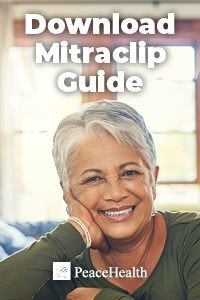 Photo of happy woman and text for Mitraclip Download guide