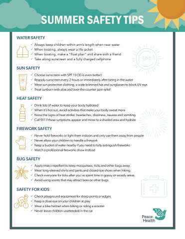 List of tips to stay safe in the summer
