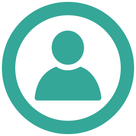 Silhouette of person inside a circle