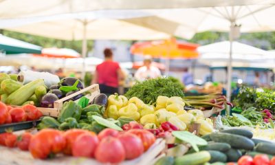 Veggies and fruits at a farmers market