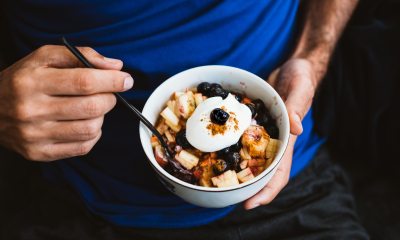 Man eating breakfast