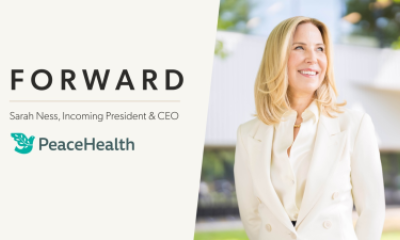Title screen for Incoming President and CEO Sarah Ness's video message: "Forward"