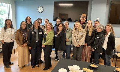Monica Revey (left) and Katrina Juarez (front row, third from left) were joined by PeaceHealth and Tribal leaders and caregivers at the anniversary gathering.