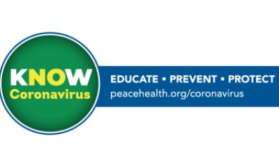 Round green logo with the wordws "Know Coronavirus, Educate - Prevent - Protect"
