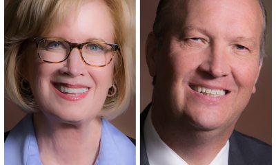 Composite photo of portraits of Carol Aaron and Steve Glenn