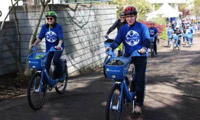 Bicyclists out on a PeaceHealth Rides program ride