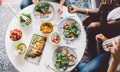 Plates of healthy food