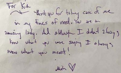 handwritten thank you note