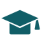 A graduation cap icon, representing career advancement and education