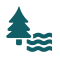 Tree and River Icon, represting quality of life