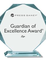 Desktop award in crystal & glass for Press Gainey 2018 Guardian of Excellence Award