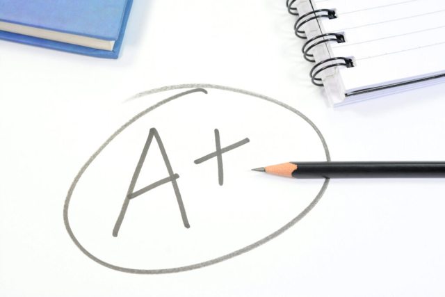 A scribbled circle with "A+" inside of it