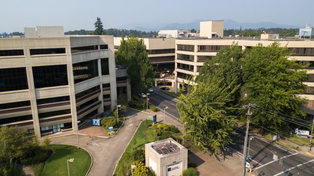 Aerial photograph of the University District Emergency Department and Campus
