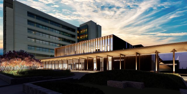 Southeast Perspective of Southwest Medical Center Emergency Room Expansion