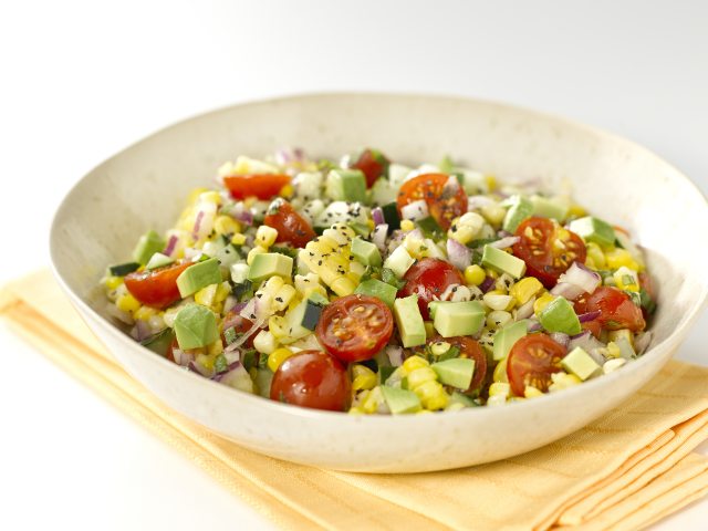 Grilled corn salad with avocado recipe
