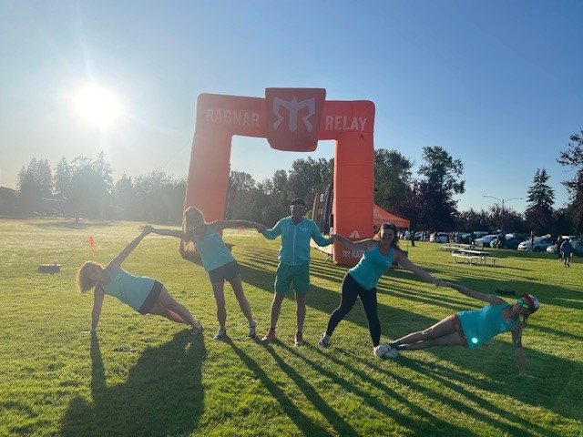 PeaceHealth United General caregivers celebrate competing in the Ragnar Road Northwest Relay, which traverses nearly 200 miles.