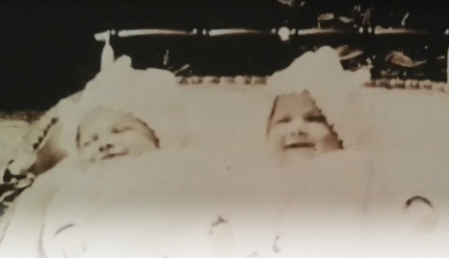 old photograph of the holtzman twin babies