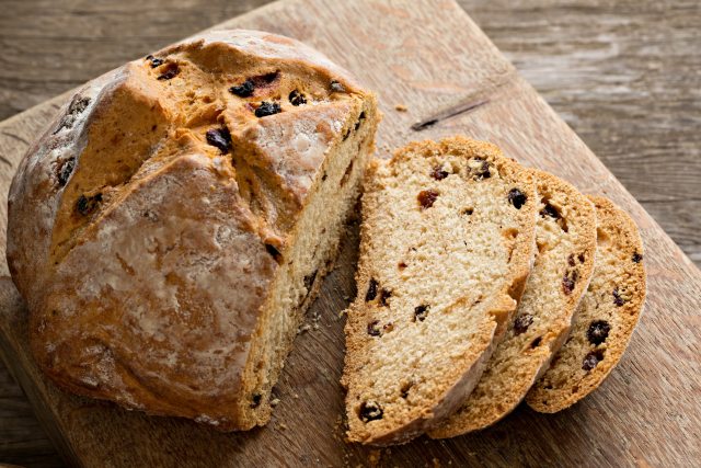 a load of soda bread and slices of the bread