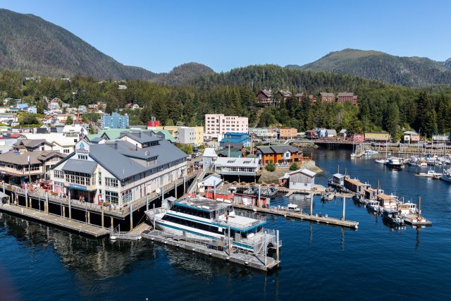Ketchikan, Alaska Shops and Marina on the waterfront