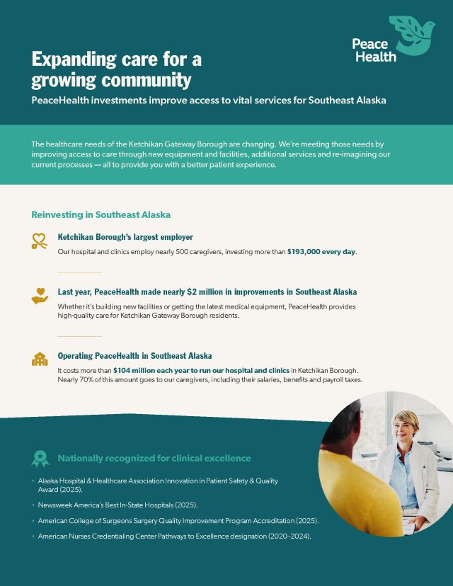 Screenshot fo a PDF file related to Expanding care for a growing community