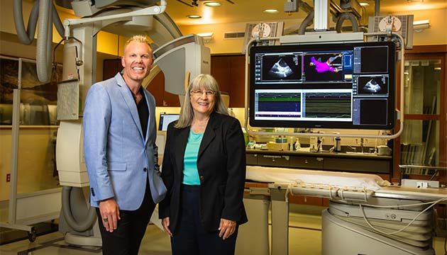 First Federal Foundation leaders pose by the new cardiac equipment
