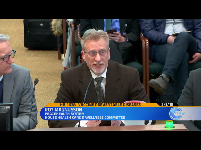 Roy Magnusson speaks about House Bill 1638 regarding vaccine preventable diseases