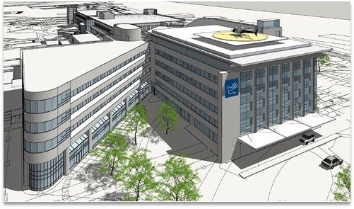 A conceptual view of the new West Pavilion