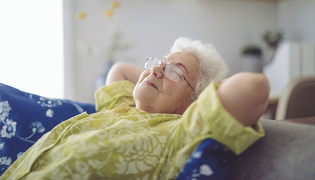 Woman relaxing in meditation