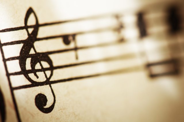 Close-up of sheet of music