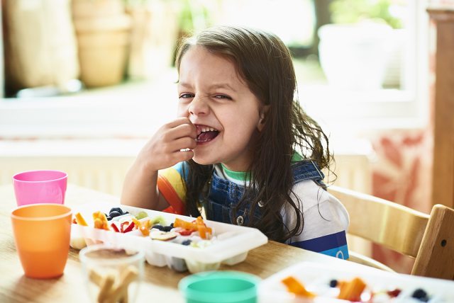 Teaching kids how to eat healthy meals.