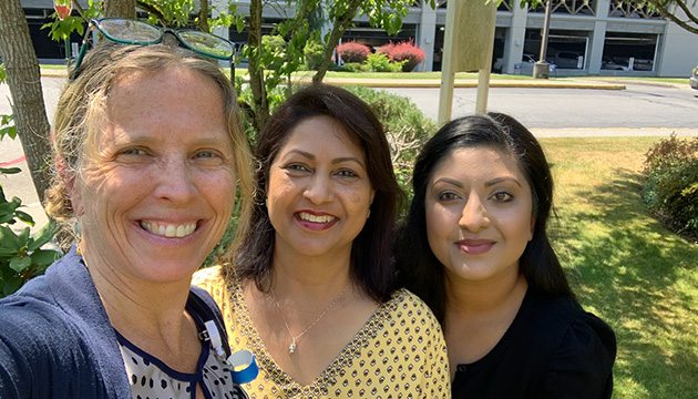 Hilary Walker, Anjala Farook and Anisha Farook