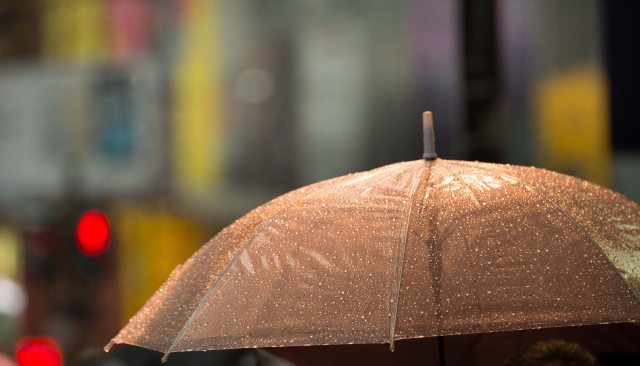 Umbrella with raindrops